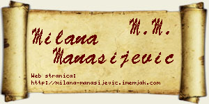 Milana Manasijević vizit kartica